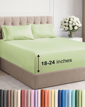 CGK Unlimited Extra Deep King Fitted Sheet provides secure fit on tall mattresses.