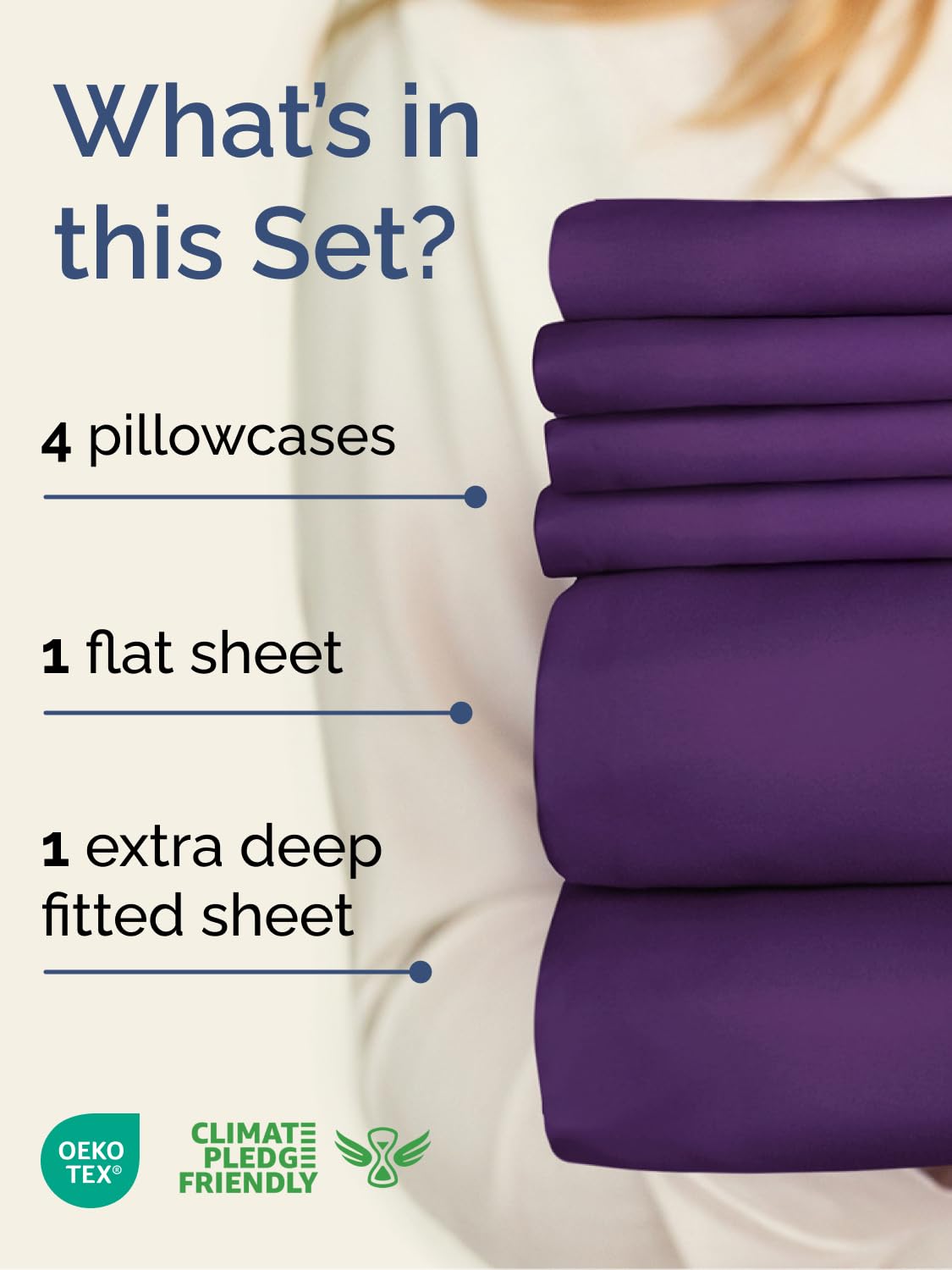 CGK Unlimited Extra Deep King fitted sheet showing extra-deep elastic for tall mattresses