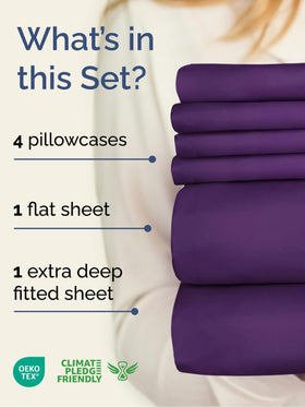 CGK Unlimited Extra Deep King fitted sheet showing extra-deep elastic for tall mattresses