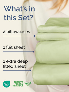 CGK Unlimited Extra Deep King Flat Sheet offers broad coverage for deep beds.