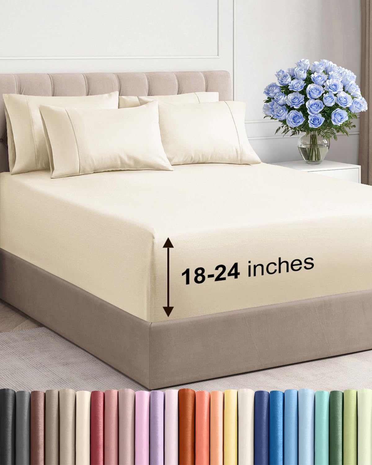 CGK Unlimited extra-deep-king flat sheet in microfiber for breathable comfort