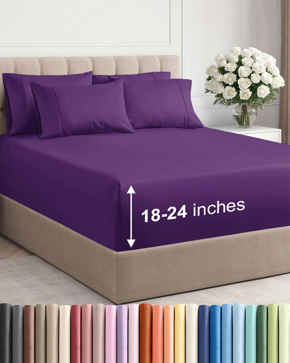 CGK Unlimited Extra Deep King flat sheet on a deep mattress for secure fit