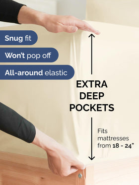 CGK Unlimited extra-deep-king pillowcases with secure closures keep pillows neatly in place
