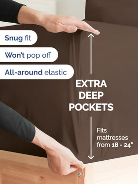 CGK Unlimited Extra Deep King Pillowcases with secure closures for pillow protection