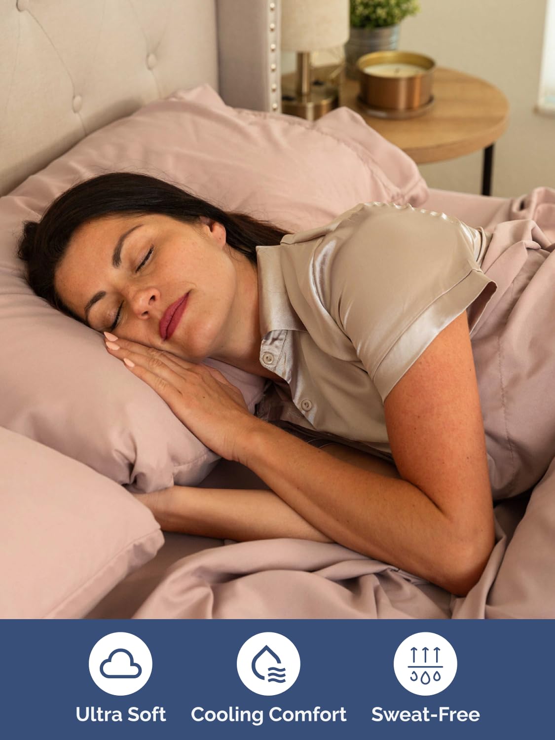 CGK Unlimited extra deep king sheet breathable microfiber provides cooling comfort through the night