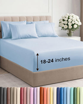 CGK Unlimited extra deep king sheet fitted on a deep mattress for secure stay.