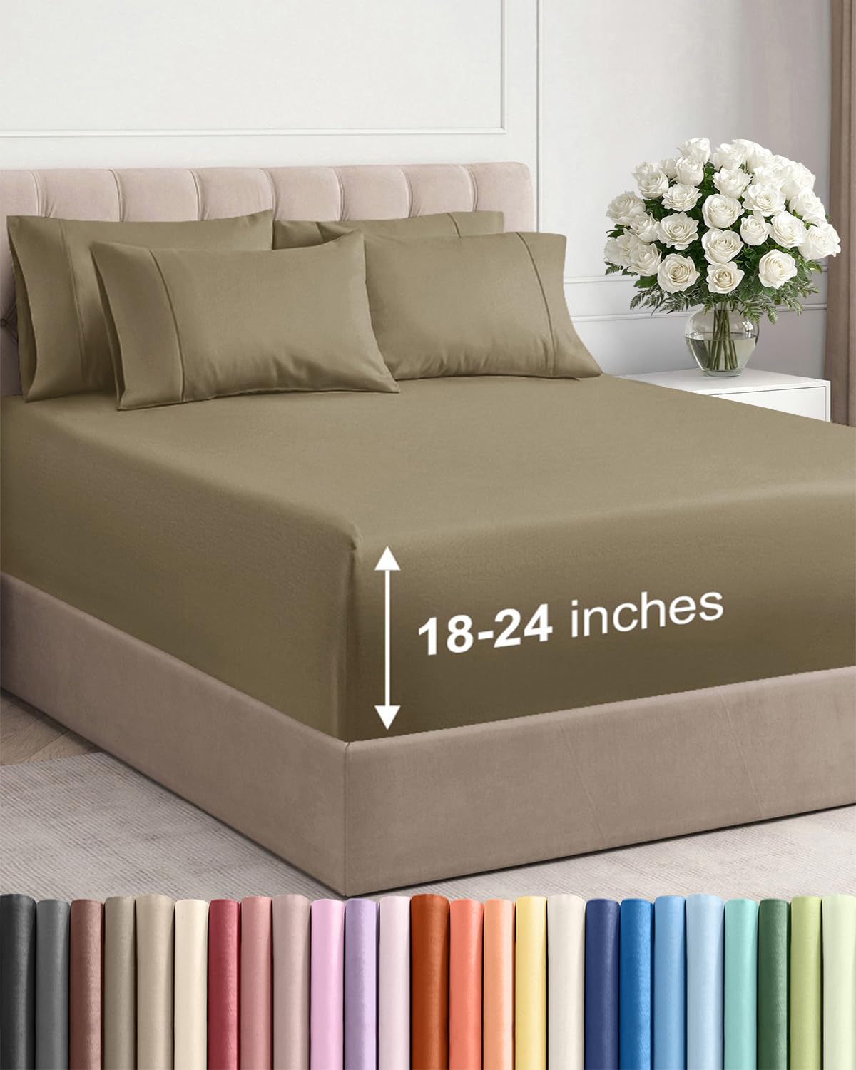 CGK Unlimited extra-deep king sheet on bed with secure, snug fit.