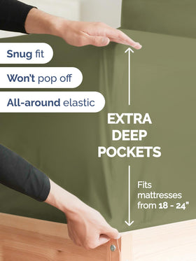 Deep pockets help keep sheets in place on tall beds.