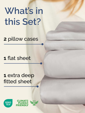 CGK Unlimited deep-pocket fitted sheet on mattress for secure placement