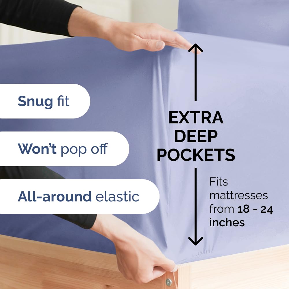 CGK Unlimited Extra Deep King Sheet Set flat sheet display highlights generous material and soft touch.