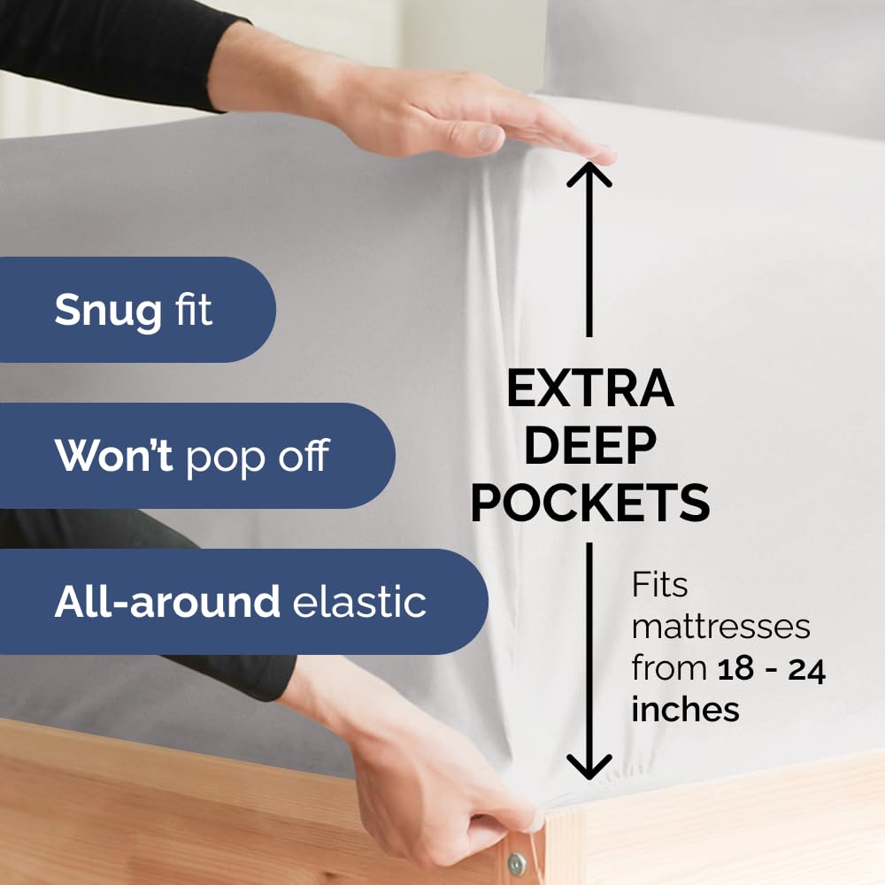 CGK Unlimited extra deep king sheet set flat sheet highlights soft microfiber fabric