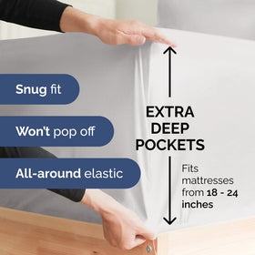 CGK Unlimited extra deep king sheet set flat sheet highlights soft microfiber fabric
