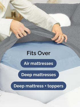 Soft microfiber fabric close-up highlights breathable, hotel-quality softness.