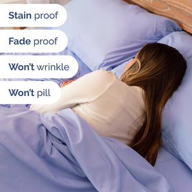 CGK Unlimited Extra Deep King Sheet Set pillowcases feature secure closures for pillows in place.