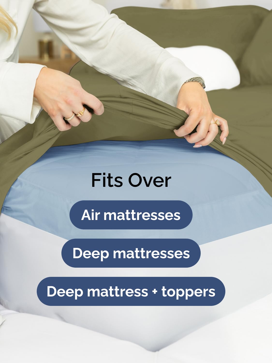 Wrinkle-free finish preserves a neat bed without much ironing.