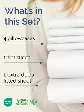 CGK Unlimited extra deep king sheets fitted on mattress showing secure elastic fit