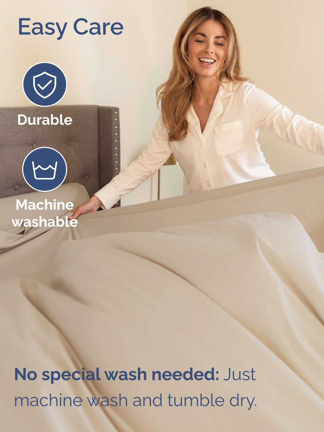CGK Unlimited Wheat sheets offer easy care and durable wear.