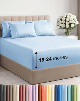 CGK Unlimited extra deep pocket king sheets provide secure fit for tall mattresses.