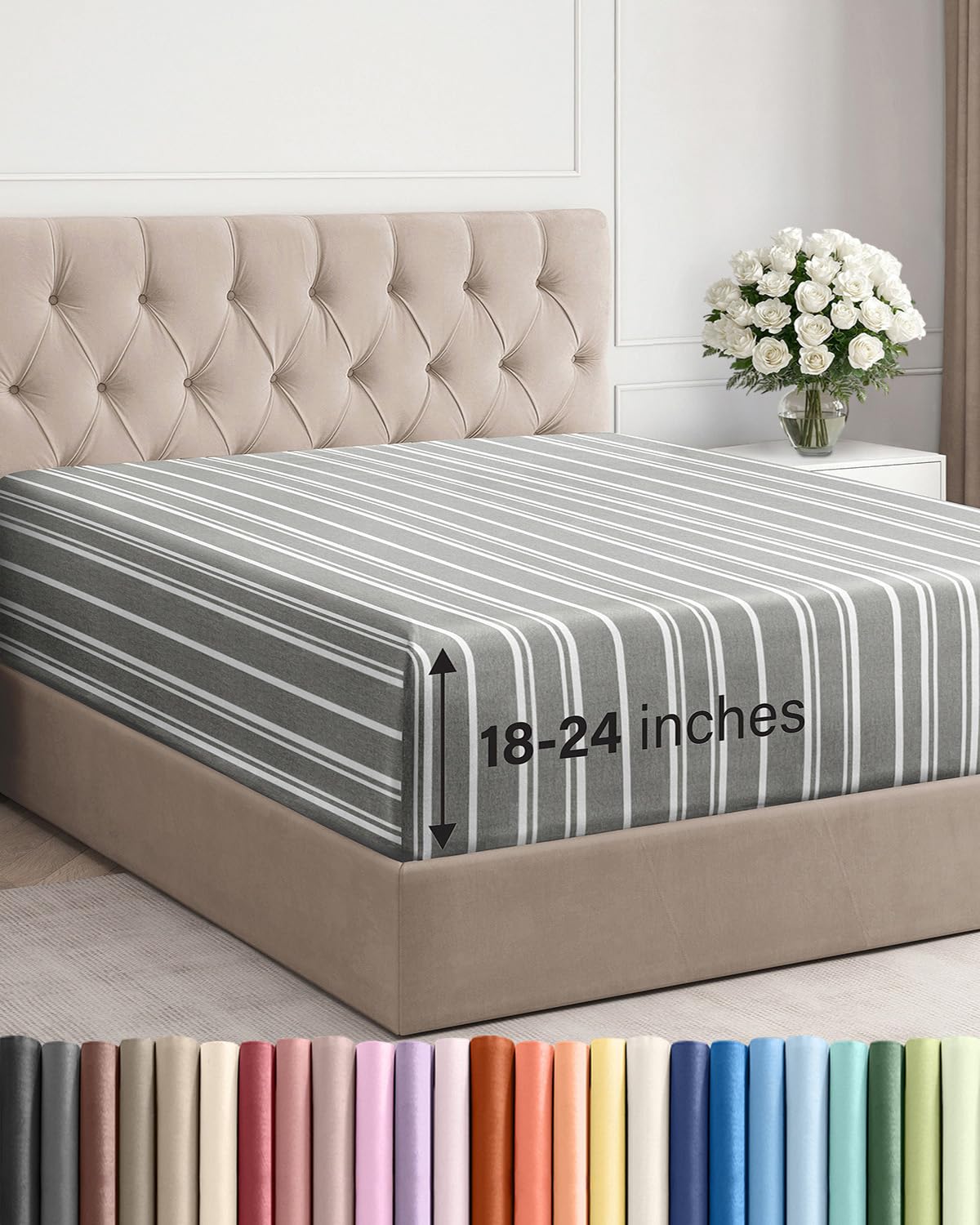 CGK Unlimited extra-deep queen fitted sheet with generous pockets fitting thick mattress