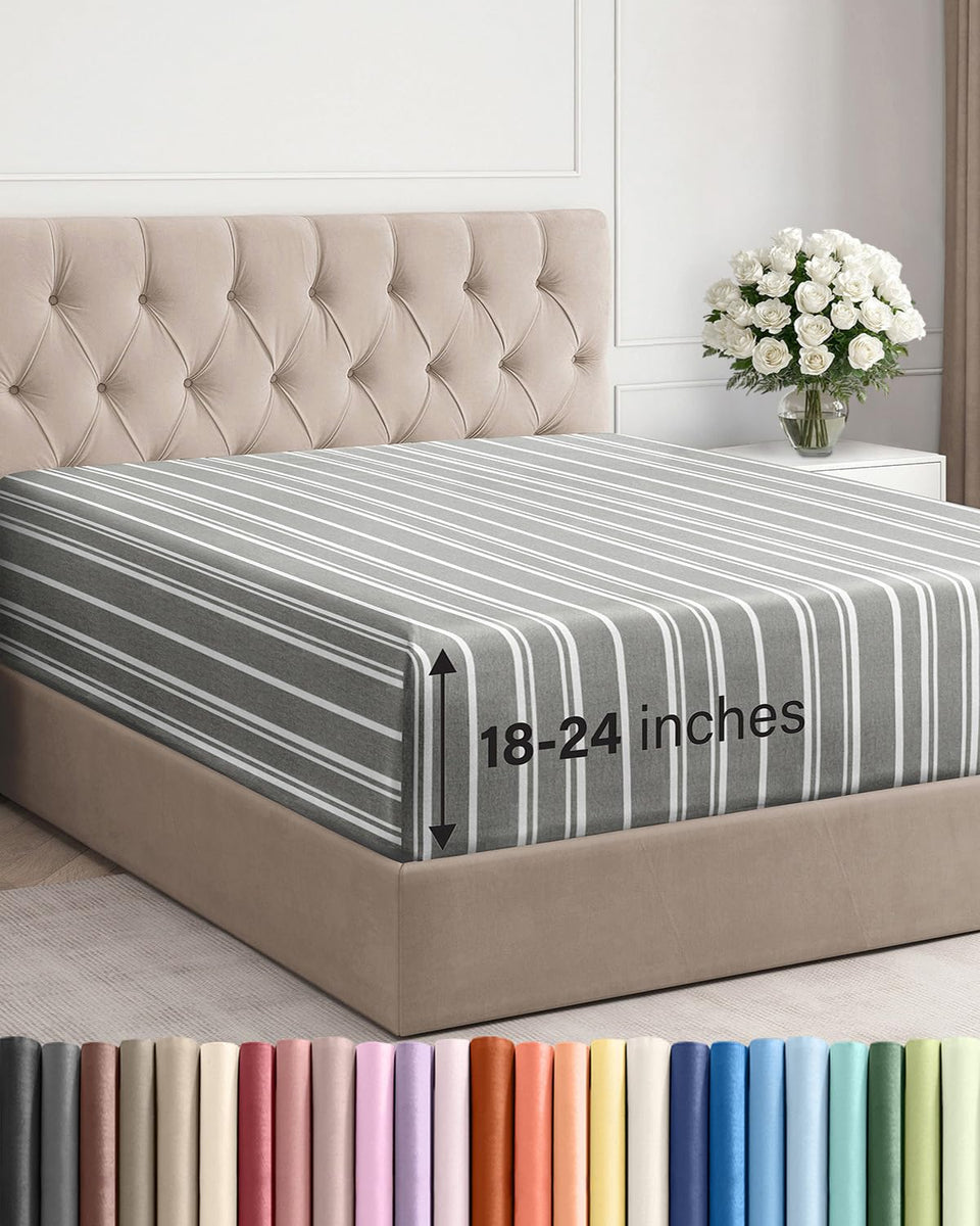 CGK Unlimited extra-deep queen fitted sheet with generous pockets fitting thick mattress