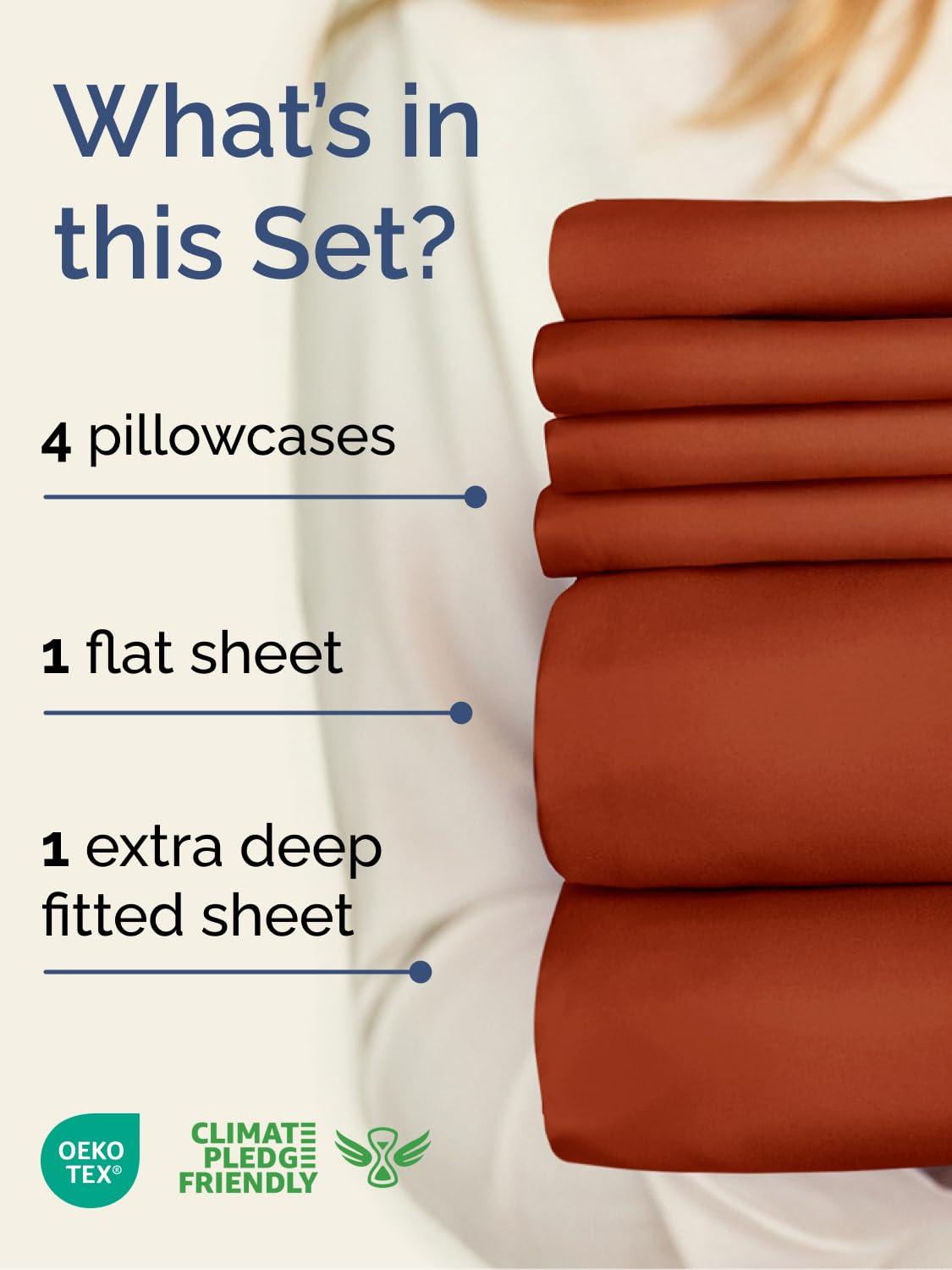 CGK Unlimited extra deep queen fitted sheet stretched around a thick mattress.