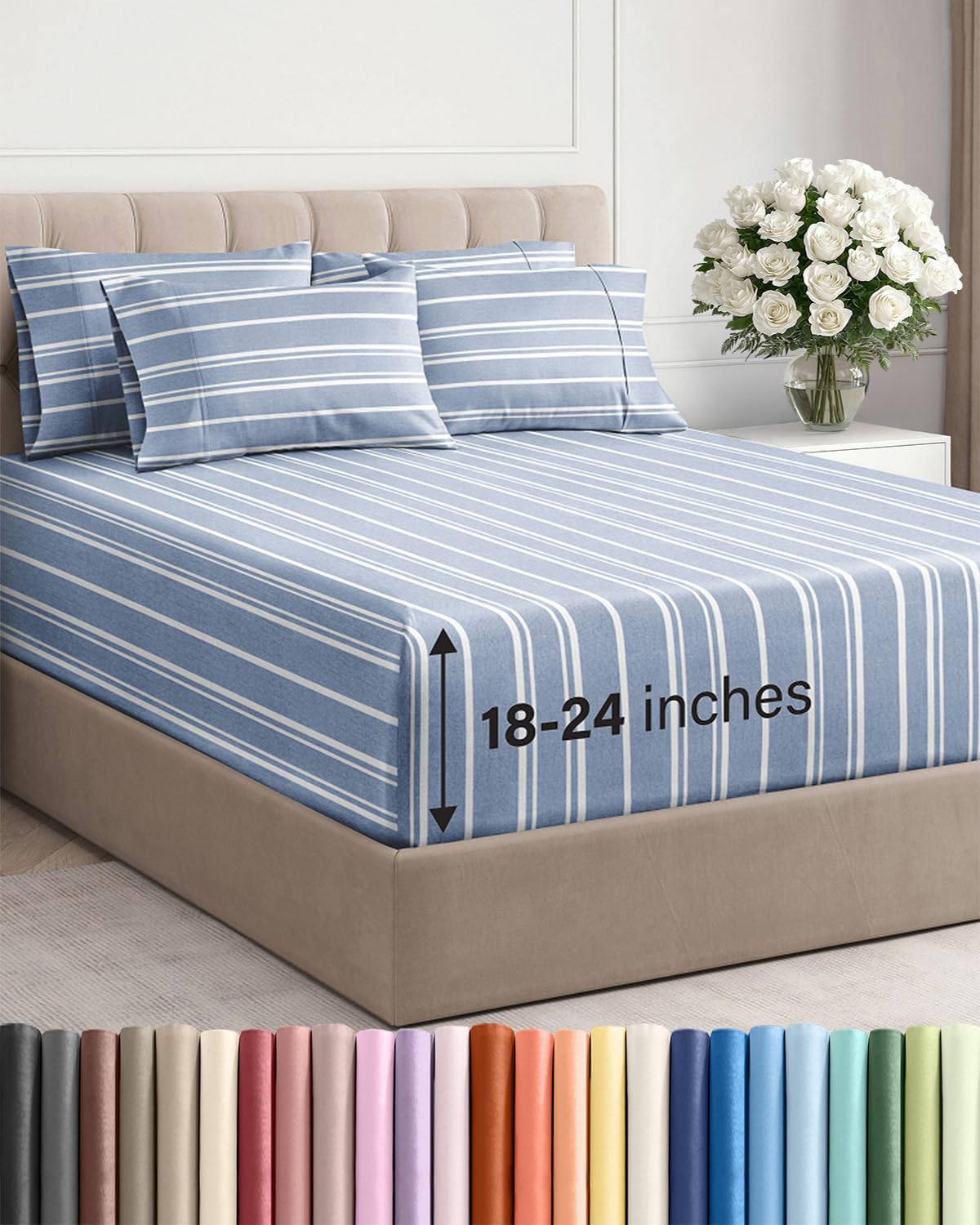 CGK Unlimited extra deep queen fitted sheet provides secure grip for tall mattresses
