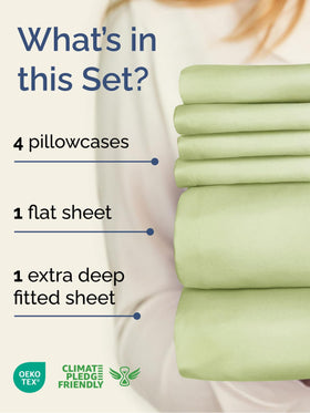 CGK Unlimited extra-deep queen fitted sheet stretched to deep pockets for snug hold