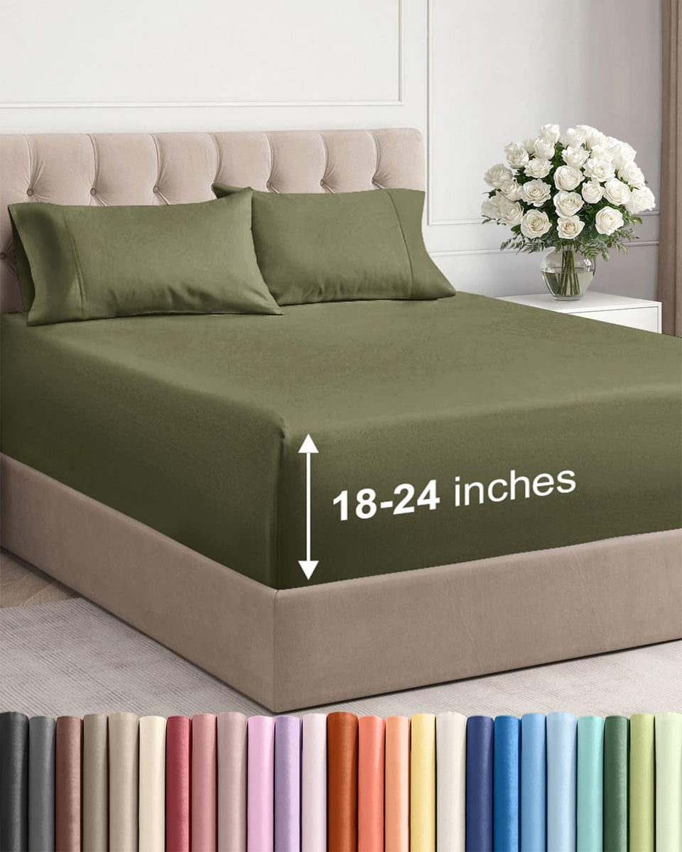 CGK Unlimited extra-deep queen flat sheet 95x102 offers breathable comfort.