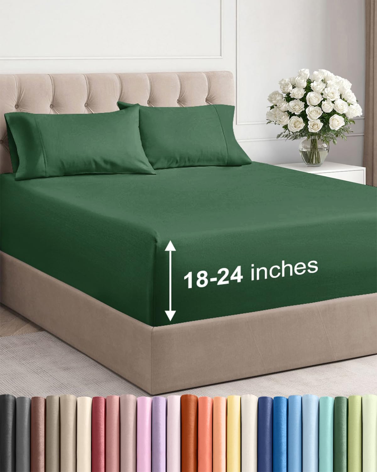 CGK Unlimited Extra Deep Queen flat sheet, 95x102 for secure coverage