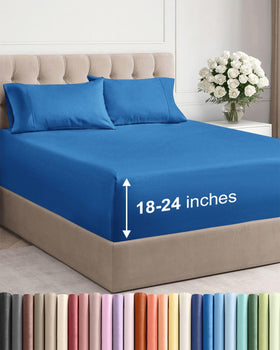 CGK Unlimited extra-deep queen flat sheet 95x102 for a secure fit on thick mattresses