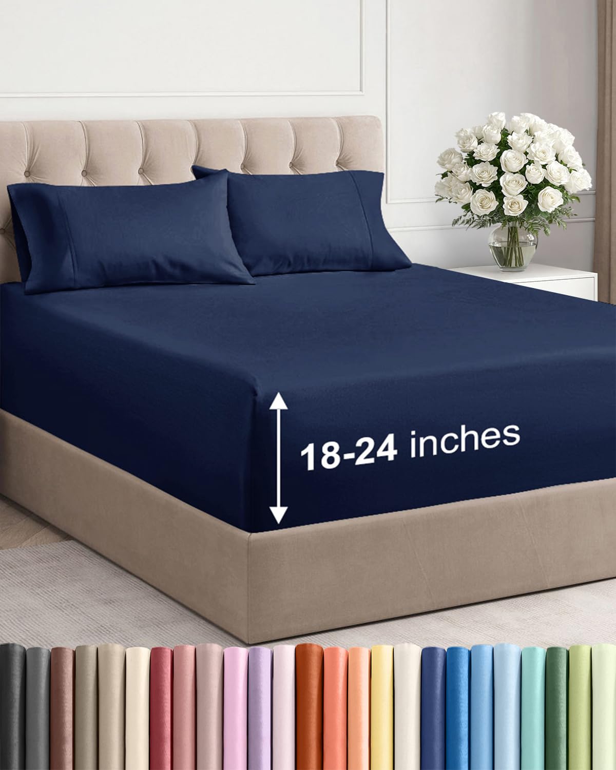 CGK Unlimited extra-deep queen flat sheet 95x102 for fuller mattress coverage