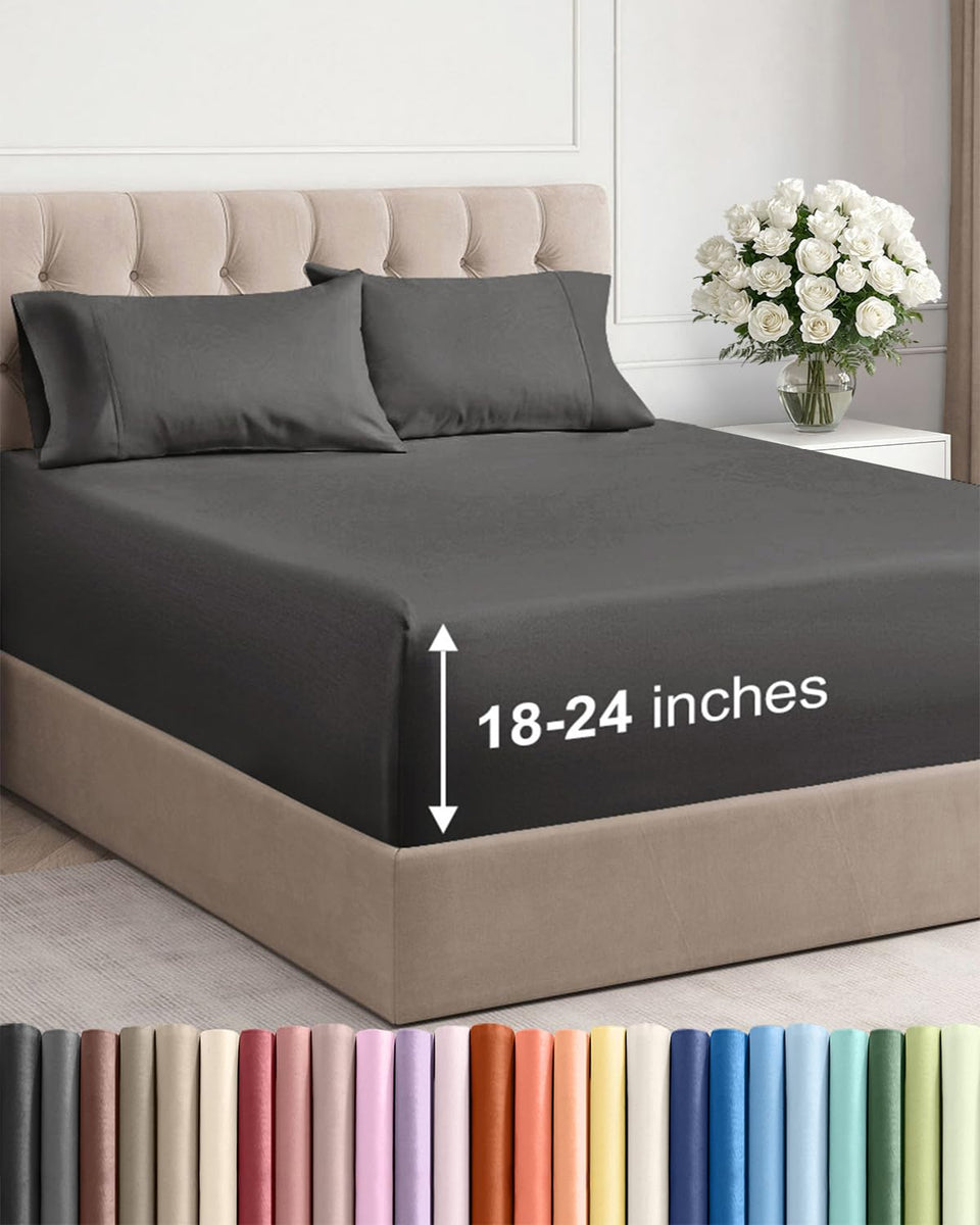 CGK Unlimited Extra Deep Queen flat sheet demonstrates secure, breathable coverage
