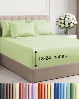 CGK Unlimited extra-deep queen flat sheet with soft microfiber texture and secure fit