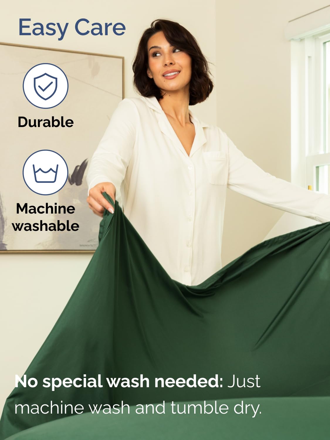 CGK Unlimited packaged bedding showcasing easy-care packaging