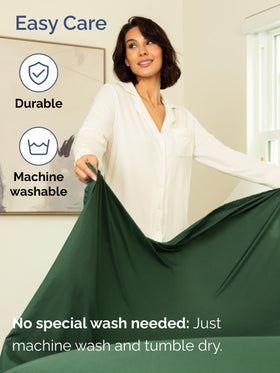 CGK Unlimited packaged bedding showcasing easy-care packaging