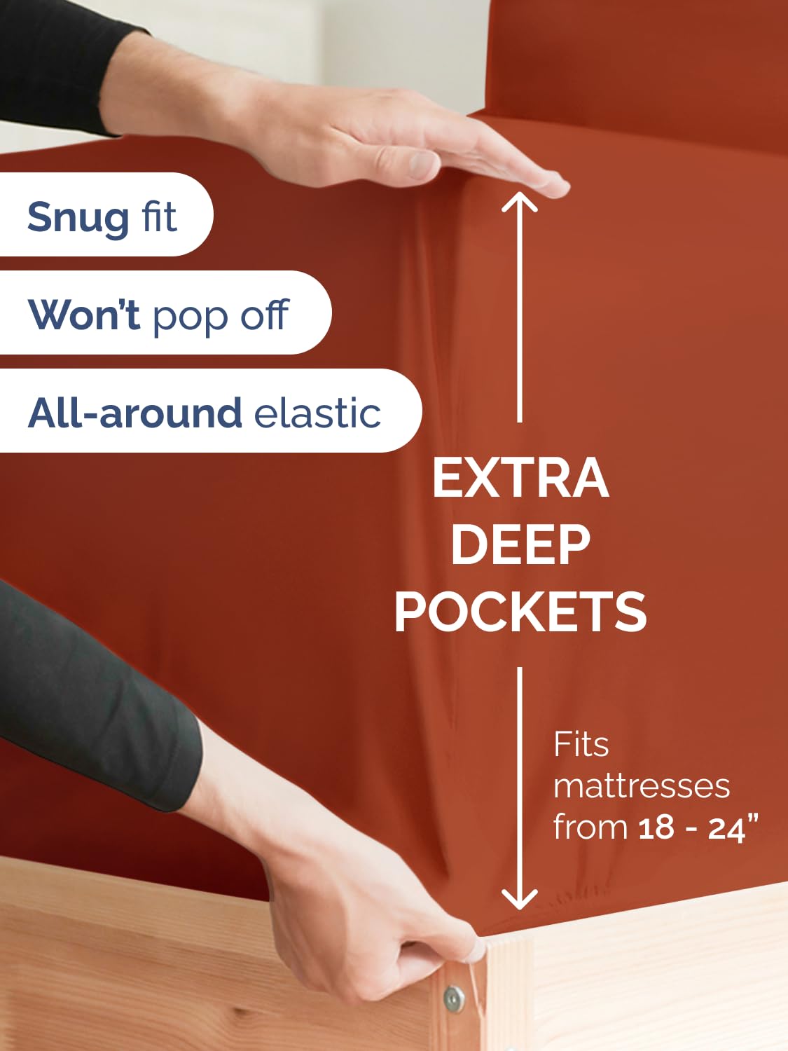 CGK Unlimited extra deep queen pillowcases four-pack with secure closures.