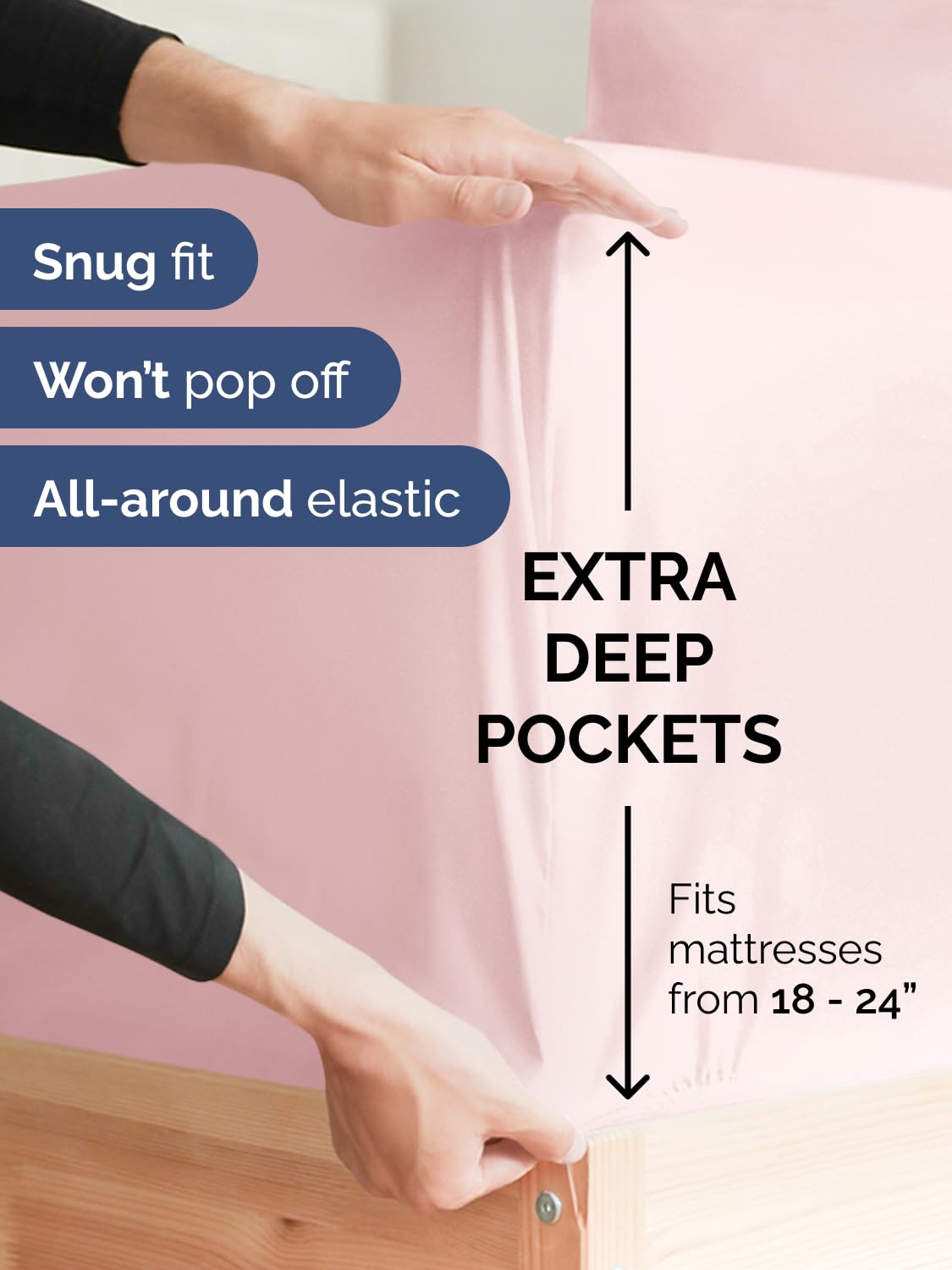 CGK Unlimited extra deep queen pillowcases with secure closures for a tidy bed