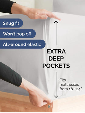 CGK Unlimited Extra Deep Queen pillowcases provide secure closures for a neat, tidy bed.