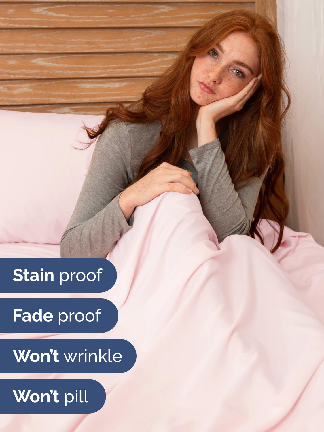 CGK Unlimited extra deep queen sheet set shown on bed with secure fit