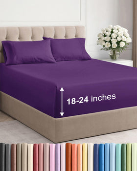 CGK Unlimited extra-deep queen sheet set topper-friendly fit secures toppers.