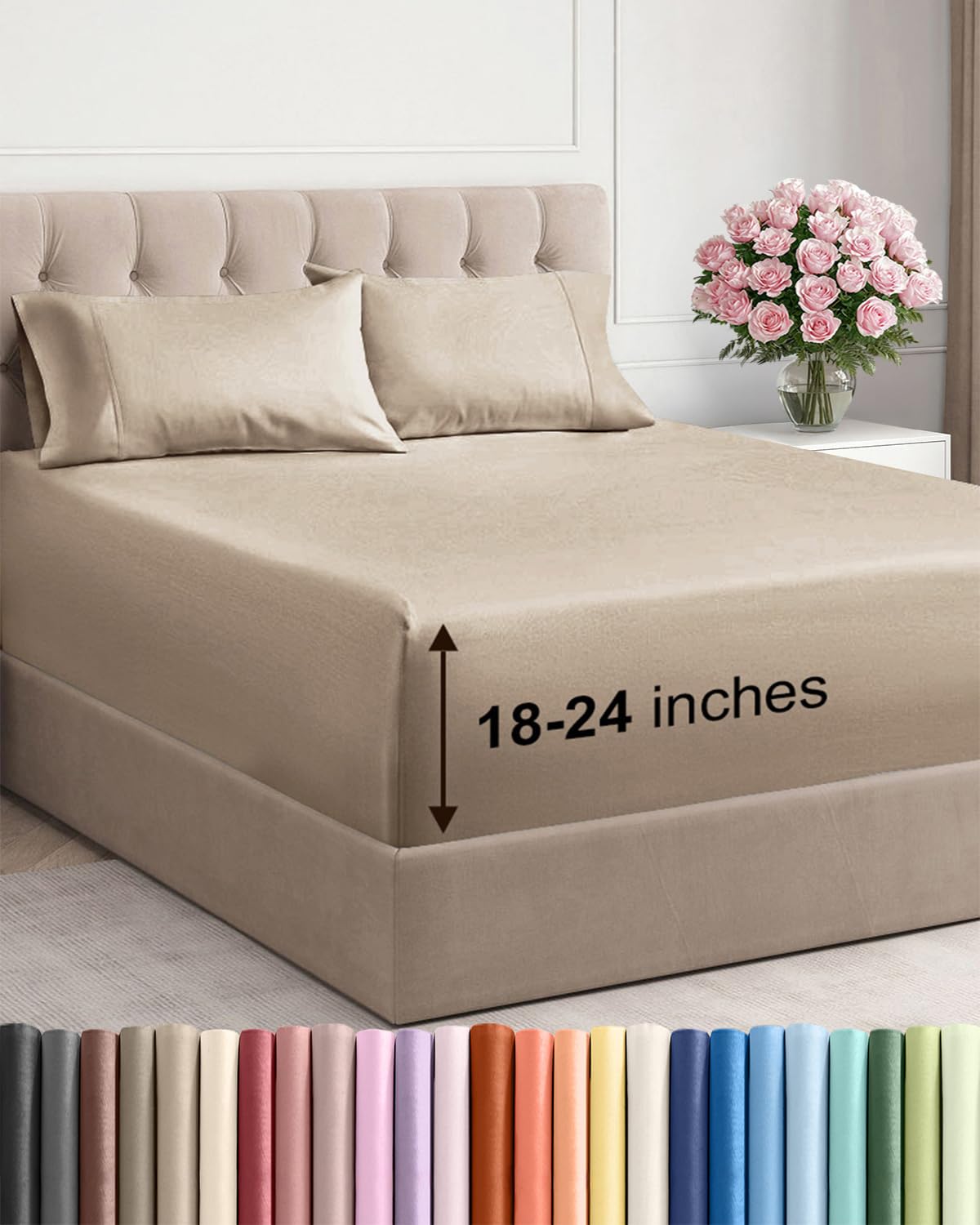 CGK Unlimited extra deep queen sheet set shows topper-friendly fit for tall mattresses