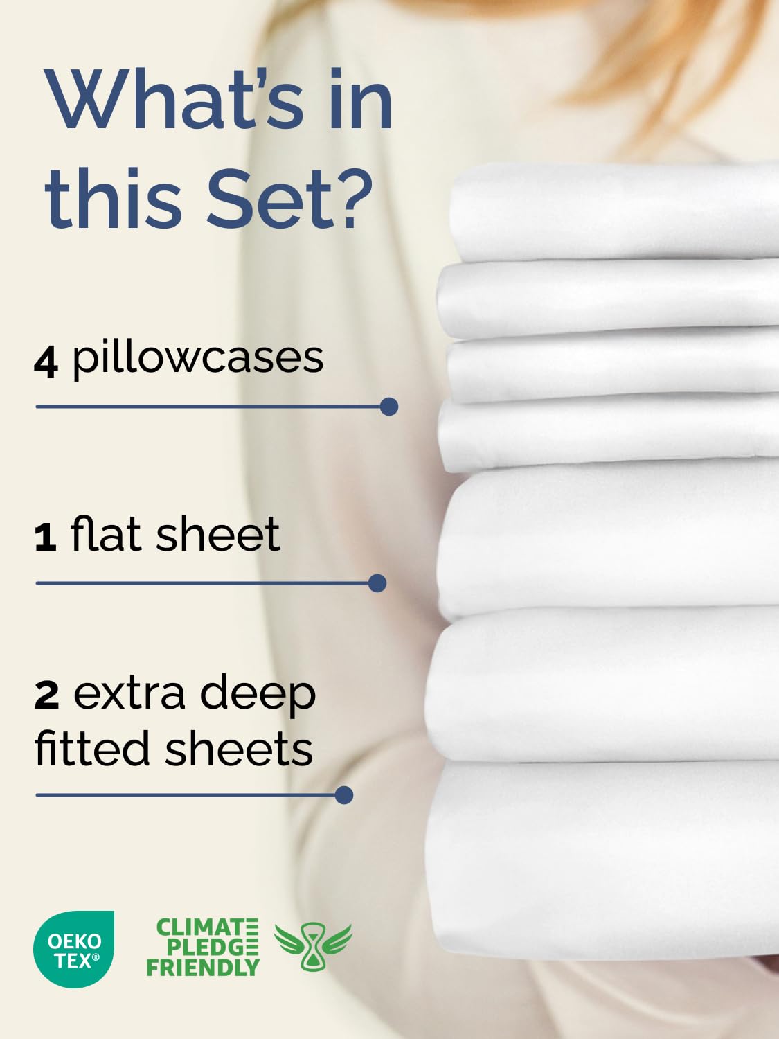 CGK Unlimited fitted sheet with elastic edge fits up to 24-inch pockets securely.