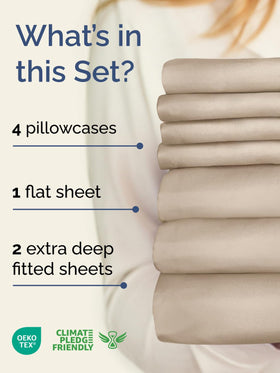 CGK Unlimited Extra Deep Sheets on deep-pocket mattress with stretch fit