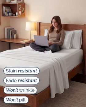 CGK Unlimited bedding is ideal for loft beds and thick mattress toppers.