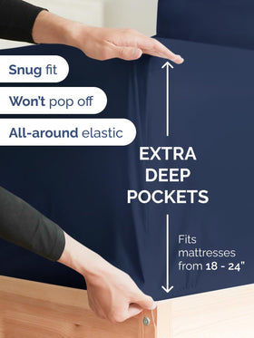 CGK Unlimited fitted sheet folded for easy storage and quick setup