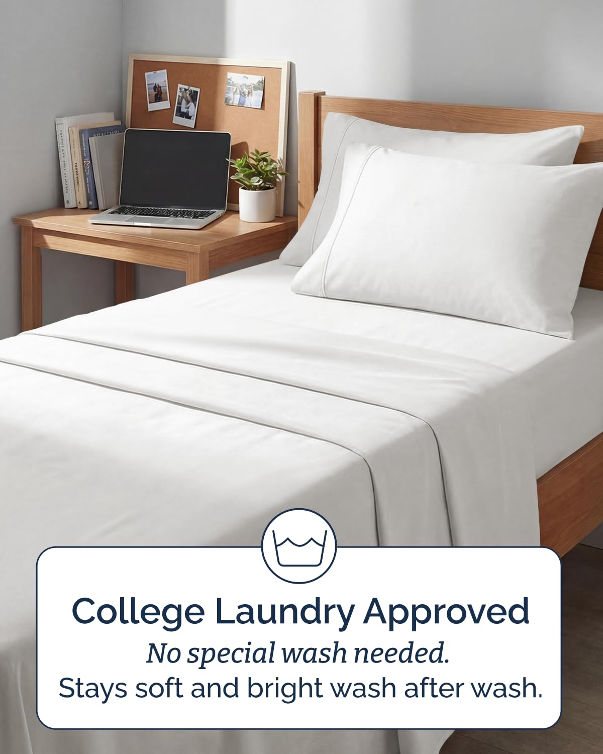 CGK Unlimited wrinkle-resistant sheets stay smooth with quick laundry days.