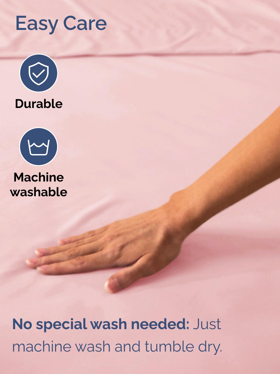 CGK Unlimited baby pink queen fitted sheet laid on bed showing a smooth surface.