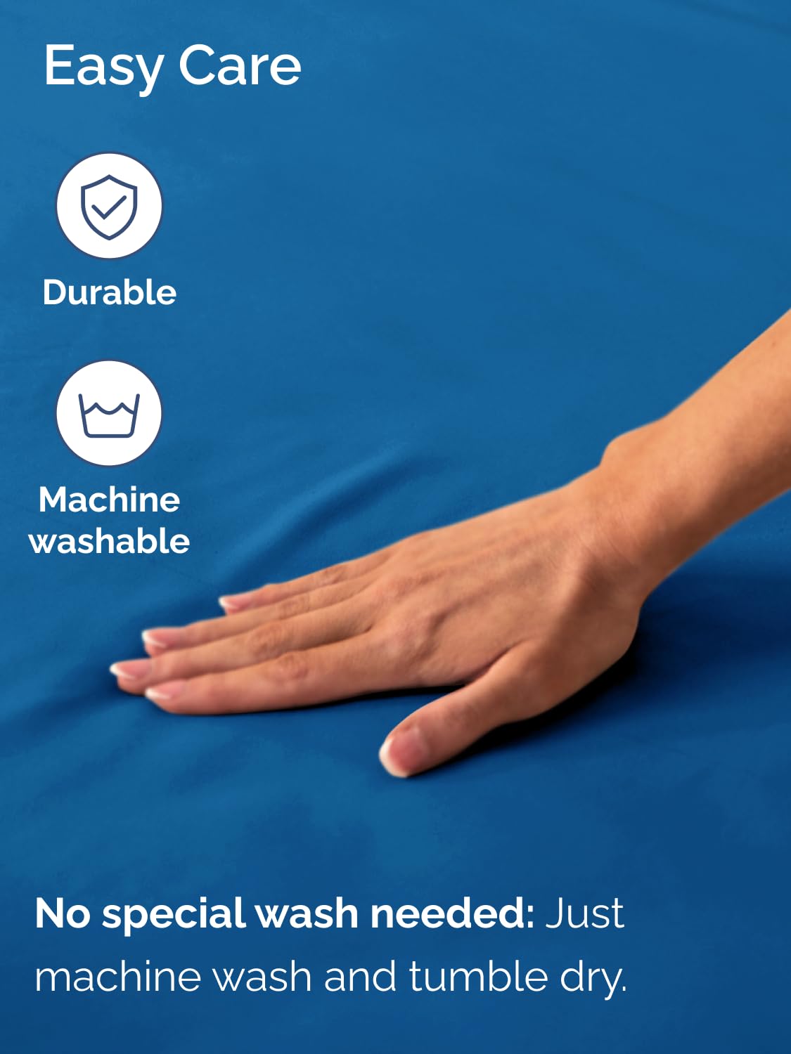 CGK Unlimited fade‑resistant royal blue king sheet maintains color.