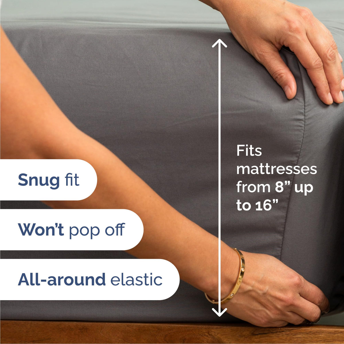CGK Unlimited fitted sheet 60x80 with deep pockets fits up to 16 inches.