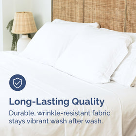 CGK Unlimited flat sheet soft, breathable fabric for cool comfort.